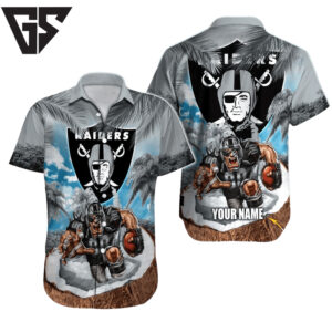 Personalized Las Vegas Raiders Tropical Island Blitz Hawaiian Shirt Personalized Las Vegas Raiders Tropical Island Blitz Hawaiian Shirt