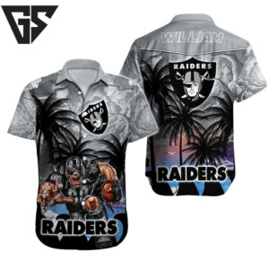 Personalized Las Vegas Raiders Tropical Storm Hawaiian Shirt Personalized Las Vegas Raiders Tropical Storm Hawaiian Shirt