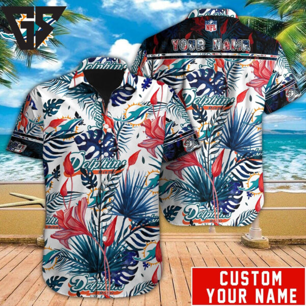 Personalized Miami Dolphins Tropical Breeze Hawaiian Shirt