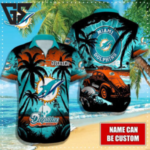 Personalized Miami Dolphins Vintage Cruise Hawaiian Shirt Personalized Miami Dolphins Vintage Cruise Hawaiian Shirt