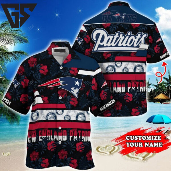 Personalized New England Patriots Palm Paradise Hawaiian Shirt