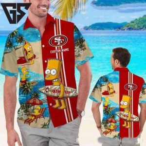 Personalized San Francisco 49ers Bart Simpson Beach Hawaiian Shirt