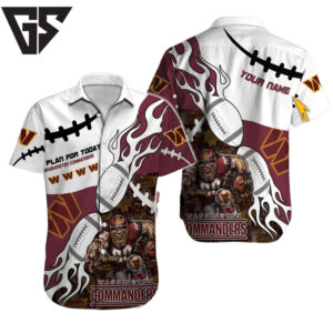 Personalized Washington Commanders Fire Play Hawaiian Shirt