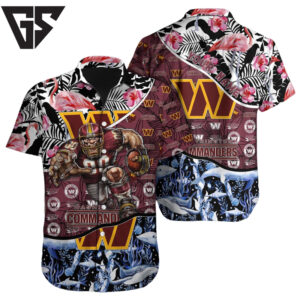 Personalized Washington Commanders Flamingo Ocean Hawaiian Shirt