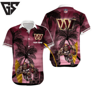 Personalized Washington Commanders Island Blitz Hawaiian Shirt