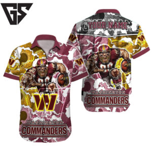 Personalized Washington Commanders Storm Blitz Hawaiian Shirt