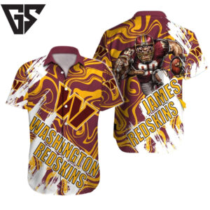 Personalized Washington Commanders Swirl Blitz Hawaiian Shirt