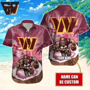 Personalized Washington Commanders Warrior Charge Hawaiian Shirt