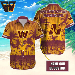 Personalized Washington Redskins Sunset Paradise Hawaiian Shirt