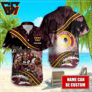 Personalized Washington Redskins Wave Defender Hawaiian Shirt