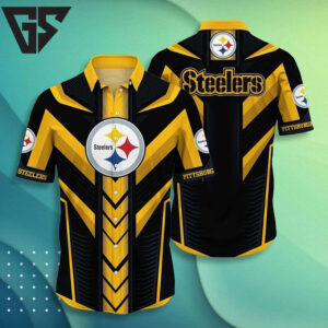 Pittsburgh Steelers Bold Strike Hawaiian Shirt Pittsburgh Steelers Bold Strike Hawaiian Shirt
