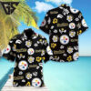 Pittsburgh Steelers Floral Black Hawaiian Shirt