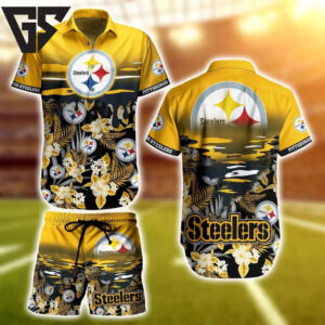 Pittsburgh Steelers Floral Oasis Hawaiian Shirt Pittsburgh Steelers Floral Oasis Hawaiian Shirt