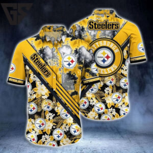 Pittsburgh Steelers Floral Storm Hawaiian Shirt Pittsburgh Steelers Floral Storm Hawaiian Shirt