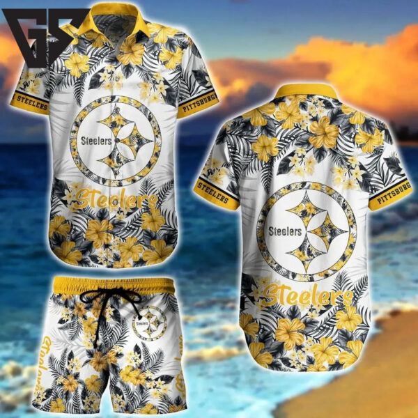 Pittsburgh Steelers Floral Wave Hawaiian shirt