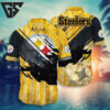 Pittsburgh Steelers Grunge Stripes Hawaiian Shirt