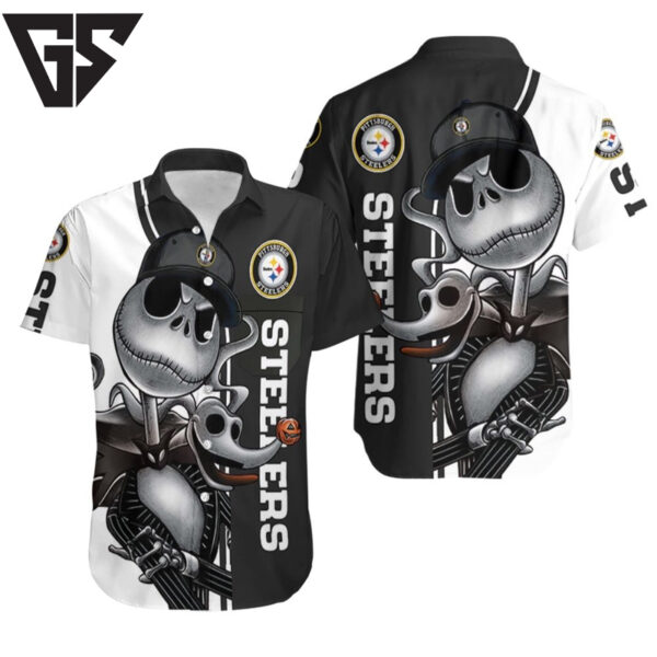 Pittsburgh Steelers Jack Skellington And Zero Hawaiian Shirt