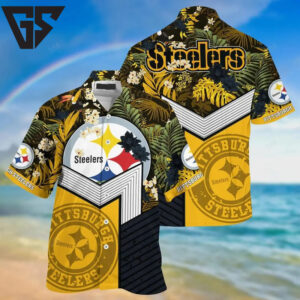Pittsburgh Steelers Jungle Bloom Hawaiian Shirt Pittsburgh Steelers Jungle Bloom Hawaiian Shirt