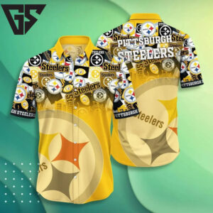 Pittsburgh Steelers Logo Frenzy Hawaiian Shirt Pittsburgh Steelers Logo Frenzy Hawaiian Shirt