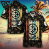 Pittsburgh Steelers Retro Palm Stripe Hawaiian Shirt