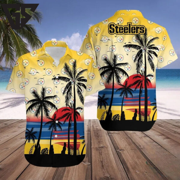 Pittsburgh Steelers Sunset Beach Hawaiian Shirt