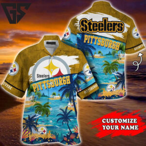 Pittsburgh Steelers Sunset Paradise Custom Hawaiian Shirt