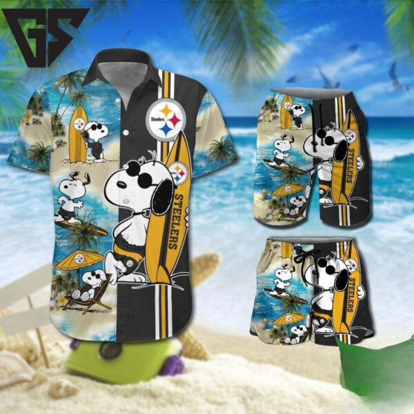Pittsburgh Steelers Surf Vibes Snoopy Hawaiian Shirt