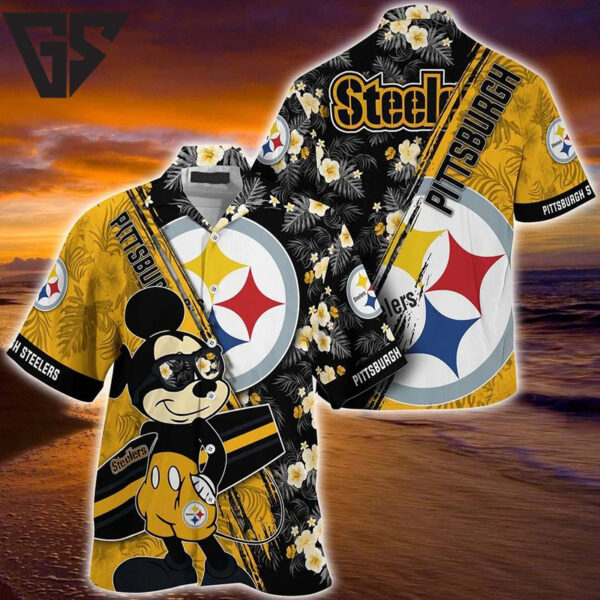 Pittsburgh Steelers Surfing Mickey Hawaiian Shirt