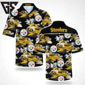 Pittsburgh Steelers Tropical Camo Hawaiian Shirt Pittsburgh Steelers Tropical Camo Hawaiian Shirt