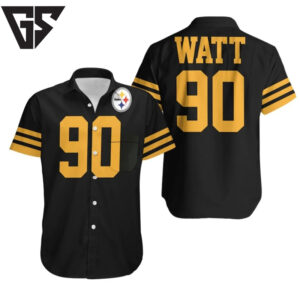 Pittsburgh Steelers Watt #90 Jersey Hawaiian Shirt Pittsburgh Steelers Watt #90 Jersey Hawaiian Shirt