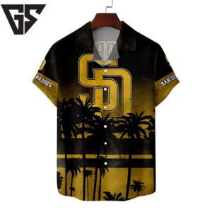 San Diego Padres Golden Palms Hawaiian Shirt San Diego Padres Golden Palms Hawaiian Shirt