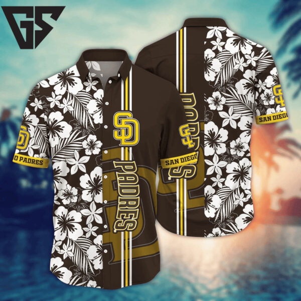 San Diego Padres Hibiscus Breeze Hawaiian Shirt
