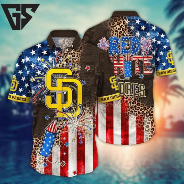 San Diego Padres Red, White & Wild Hawaiian Shirt