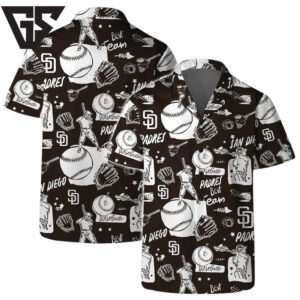 San Diego Padres Sketch Play Hawaiian Shirt San Diego Padres Sketch Play Hawaiian Shirt