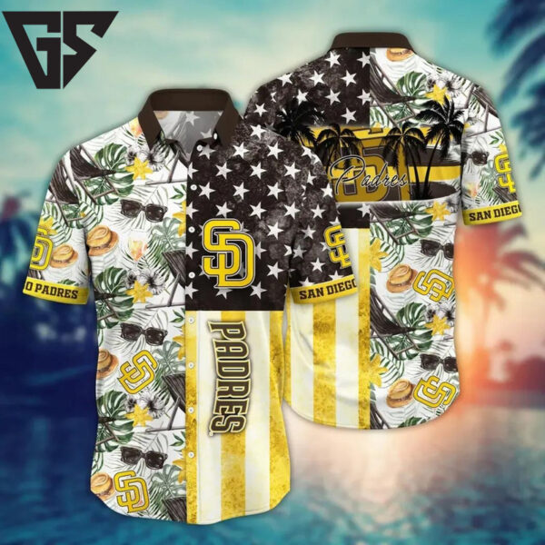 San Diego Padres Stars & Stripes Hawaiian Shirt