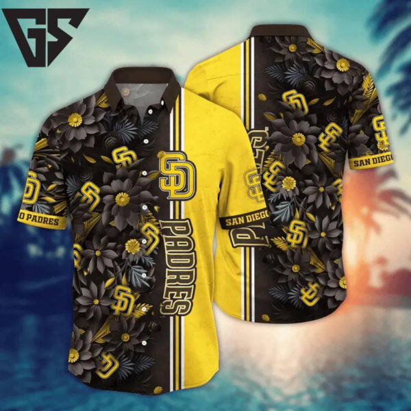 San Diego Padres Sunset Stripes Hawaiian Shirt