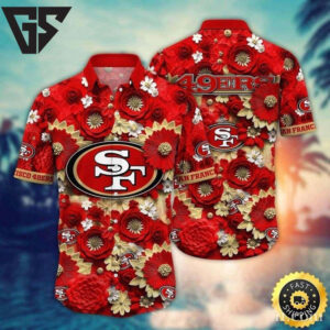 San Francisco 49ers Bold Bloom Hawaiian Shirt