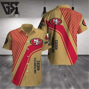 San Francisco 49ers Classic Stripes Hawaiian Shirt San Francisco 49ers Classic Stripes Hawaiian Shirt