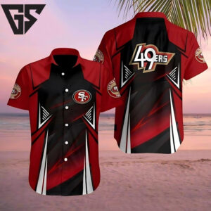 San Francisco 49ers Dynamic Play Red Black Hawaiian Shirt San Francisco 49ers Dynamic Play Red Black Hawaiian Shirt