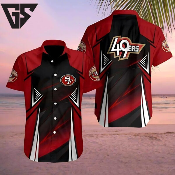 San Francisco 49ers Dynamic Play Red Black Hawaiian Shirt