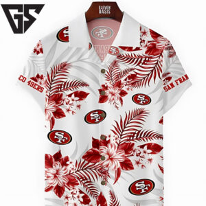 San Francisco 49ers Floral Wave Hawaiian Shirt San Francisco 49ers Floral Wave Hawaiian Shirt