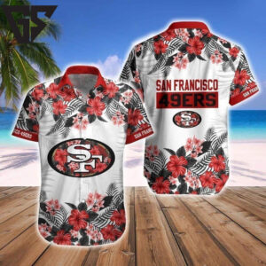 San Francisco 49ers Hibiscus Paradise Hawaiian Shirt San Francisco 49ers Hibiscus Paradise Hawaiian Shirt