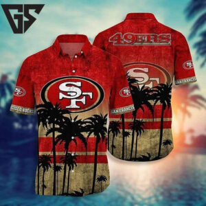 San Francisco 49ers Island Sunset Hawaiian Shirt San Francisco 49ers Island Sunset Hawaiian Shirt