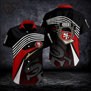 San Francisco 49ers Modern Waves Hawaiian Shirt San Francisco 49ers Modern Waves Hawaiian Shirt