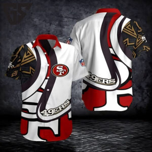 San Francisco 49ers Monochrome Tribal White Red Hawaiian Shirt San Francisco 49ers Monochrome Tribal White Red Hawaiian Shirt