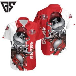 San Francisco 49ers Skellington And Zero Hawaiian Shirt San Francisco 49ers Skellington And Zero Hawaiian Shirt