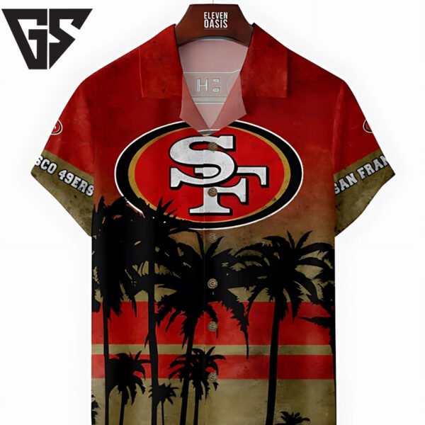 San Francisco 49ers Sunset Palms Tree Hawaiian Shirt