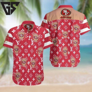 San Francisco 49ers Symbol Louis Vuitton Hawaiian Shirt San Francisco 49ers Symbol Louis Vuitton Hawaiian Shirt