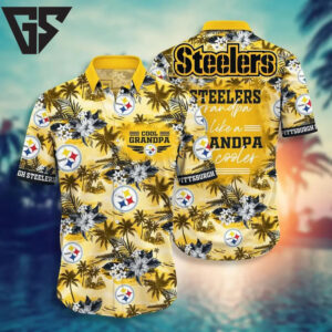 Steelers Cool Grandpa Tropical Hawaiian Shirt Steelers Cool Grandpa Tropical Hawaiian Shirt