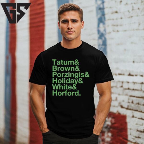 Tatum Brown Porzingis Holiday White Horford Boston Celtics T-Shirt